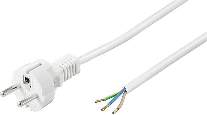 Schuko - Open einde Apparaatsnoer - 3 x 0,75mm2 - 1,5 meter - Wit