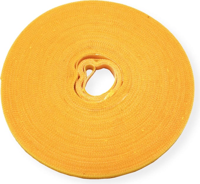 VALUE Klittenband op rol, 10mm, geel, 25 m