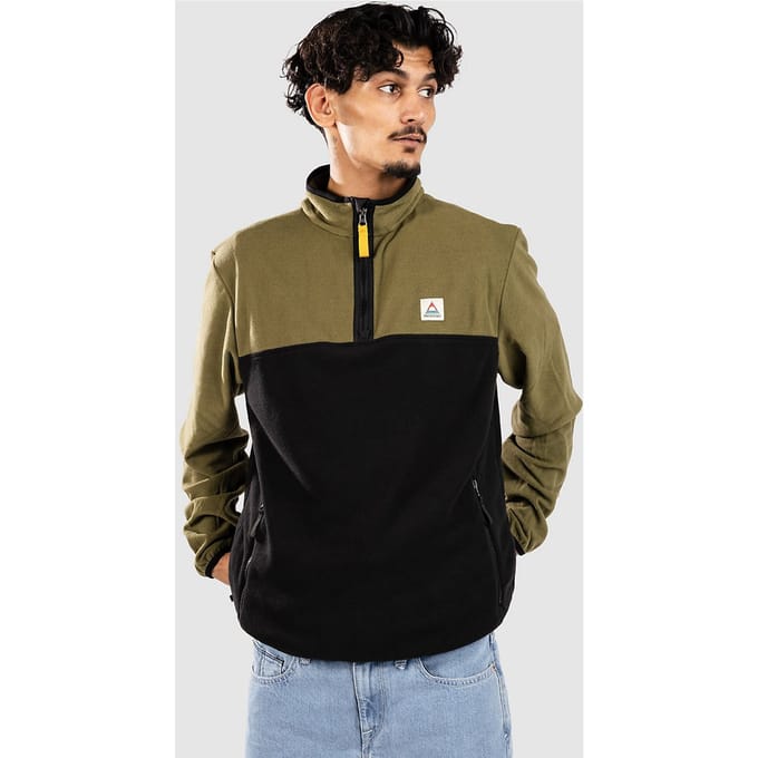 Passenger Set Off Recycled Polar 1/4 Zip Half-Zip Fleece Trui groen