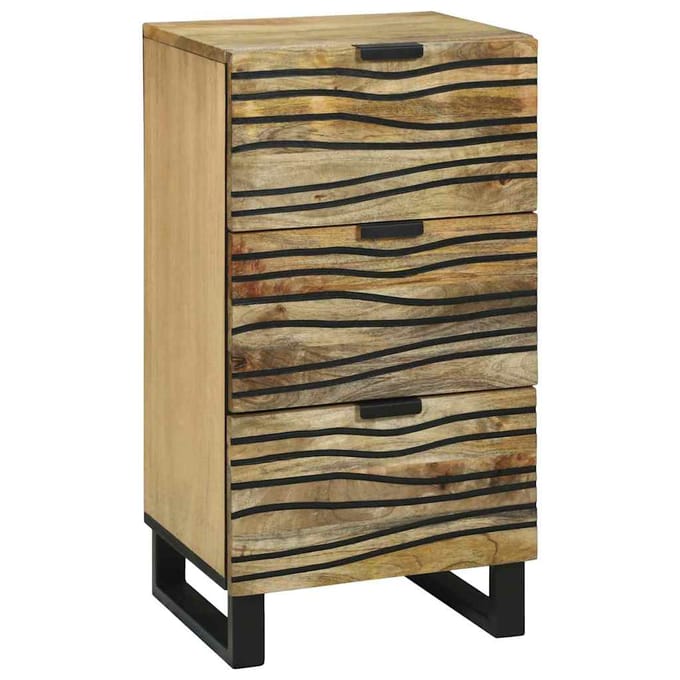 vidaXL - Dressoir - Bruin - 40 - x - 33 - x - 75 - cm - massief - mangohout
