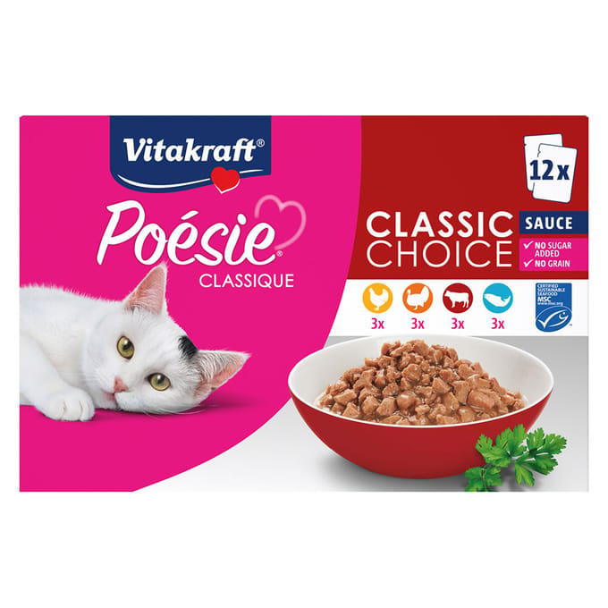 Vitakraft Poésie Classique multipack - natvoer - vlees & vis - 12x85 gr