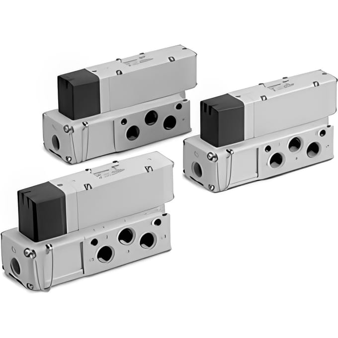 SMC 5/3-Way Sub-Base Pneumatisch Magneetventiel Rc Draad - VQC4301R-51
