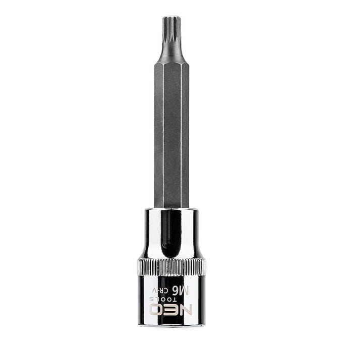 Neo Tools Fijne Torx Dop M6 100mm 1/2 Aansluiting S2 Staal TUV M+T