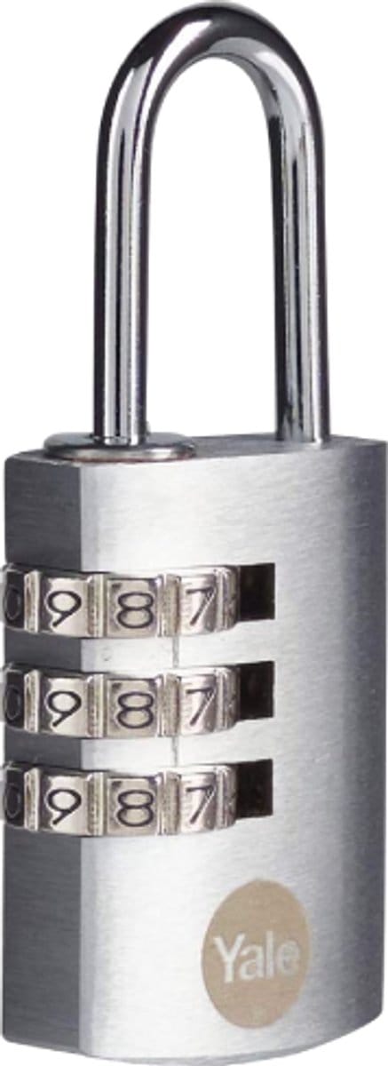 Yale - Messing Hangslot met Cijferslot - 22 mm - Verchroomd