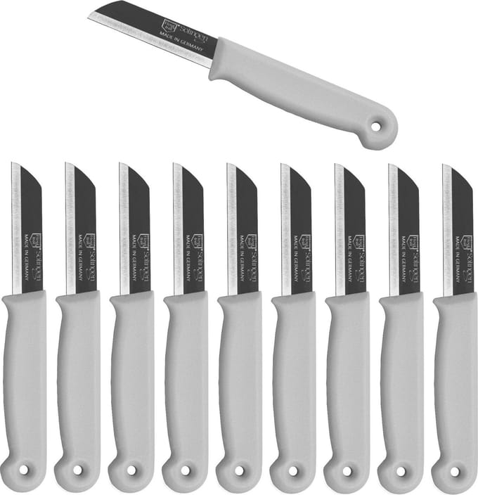 Solingen Schilmesje – RVS Glad – 16 cm met Blade Cover – Wit – 500 Stuks