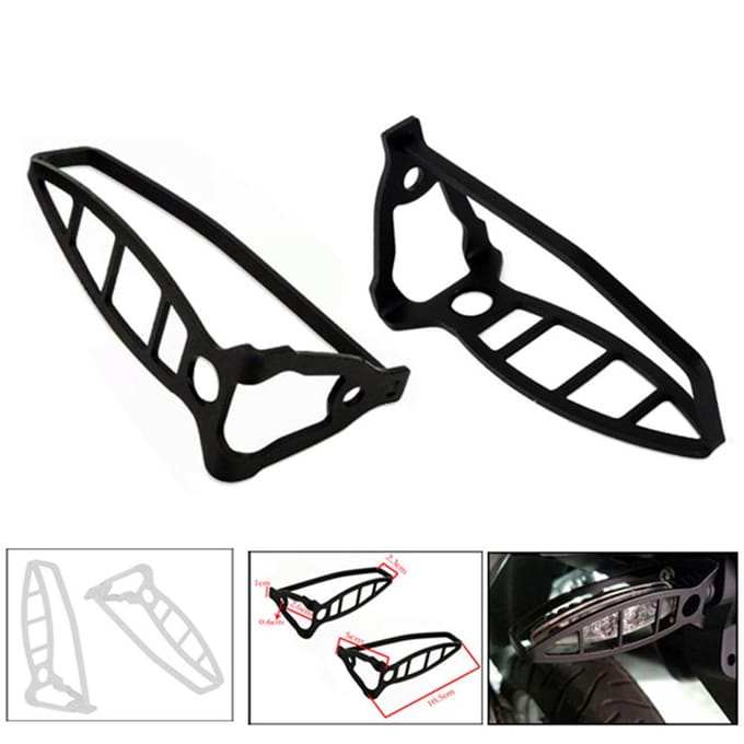 Motorfiets Voorste Richtingaanwijzer Cover Guard Indicator Protector Grill Lamp Cover Vervanging Voor zwart