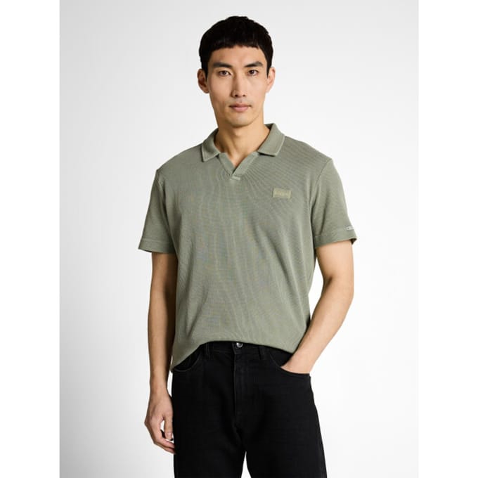 Tom Tailor - Resort poloshirt in used-look - Maat XL - Greyish Shadow Olive