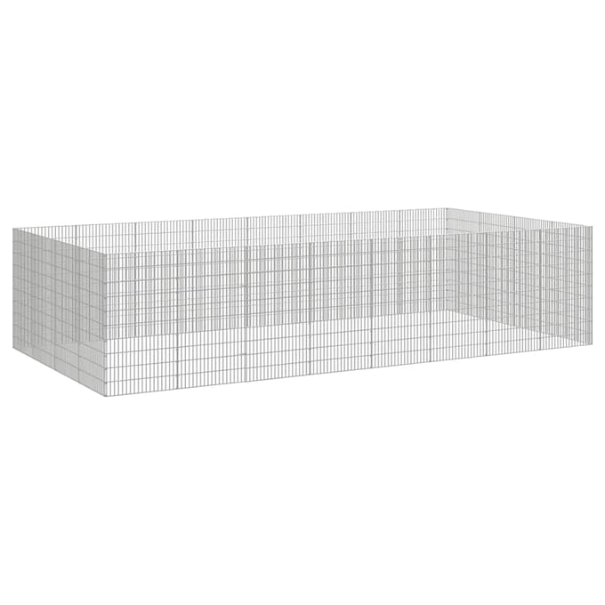 vidaXL - Dierenverblijf - 24 - panelen - 54x100 - cm - gegalvaniseerd - ijzer