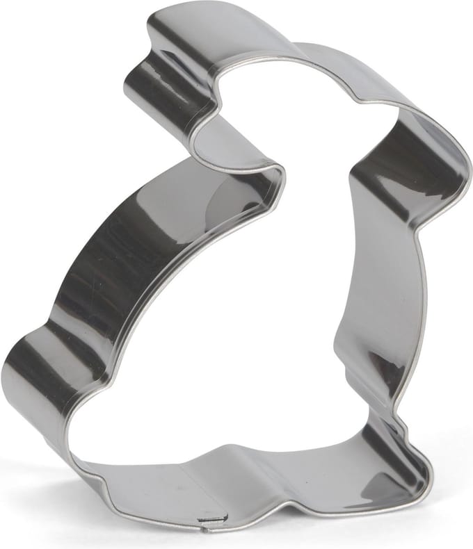 uitsteekvorm Haas 6 cm RVS zilver