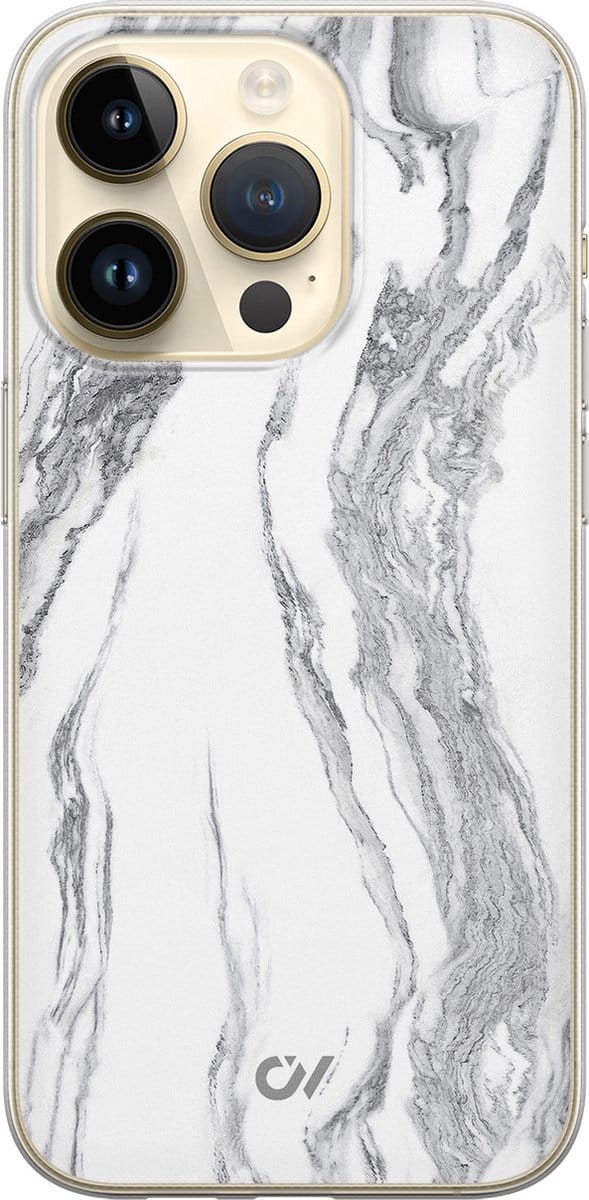 Hoesje geschikt voor Apple iPhone 14 Pro - Marble Ivory - - Grijs - Apple - Casevibes