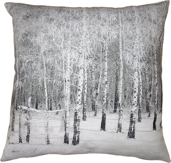 Clayre & Eef Kussenhoes 45x45 cm Grijs Polyester Boom Sierkussenhoes