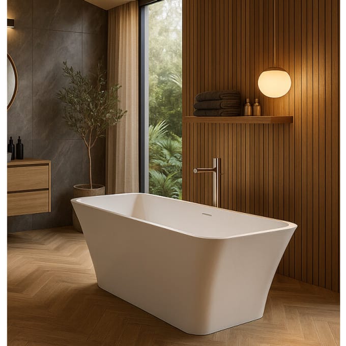Badplaats Ligbad Lily 170 x 75 x 58 cm – Vrijstaand Bad – Hoogglans wit