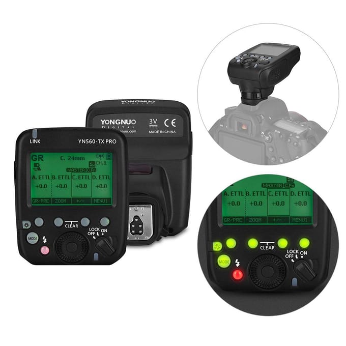 YONGNUO YN560-TX PRO 2.4G Op de camera Flitser Trigger Speedlite Draadloos zwart