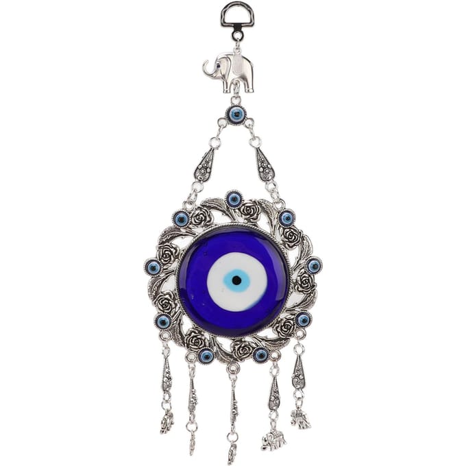 Blauw Oog Wanddecoratie Uniek Hanger Holle Bloemen Turkse Geluksmuurdecoratie voor Huis gray