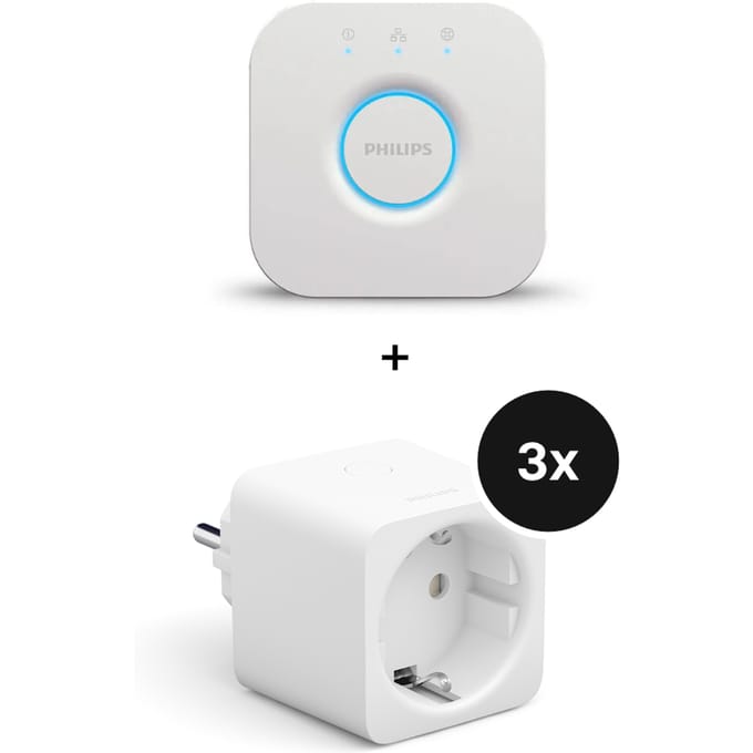 Philips Hue Bridge + Smart Plug 3-pack