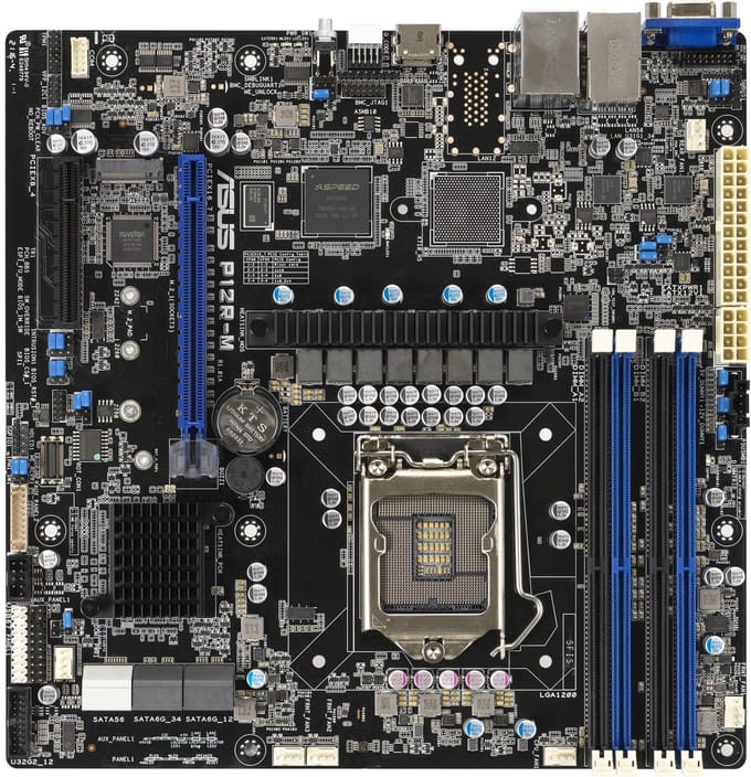 ASUS P12R-M - Server Moederbord - Intel Xeon E - DDR4 Ondersteuning - Micro ATX