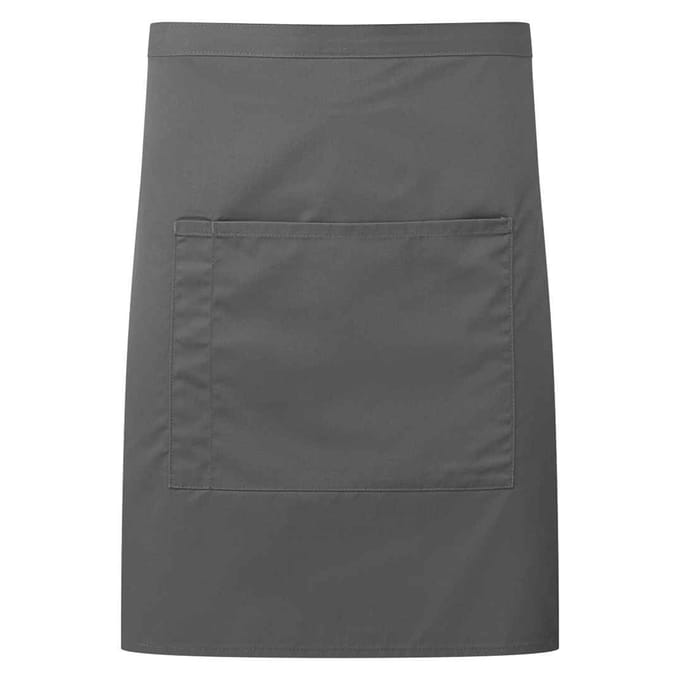 Premier Colours Pocket Halflang Taille Schort (Donkergrijs)