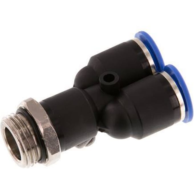 12mm x G1/2'' Y-koppeling Messing/PA 66 Insteekfitting Buitendraad Draaibaar NBR