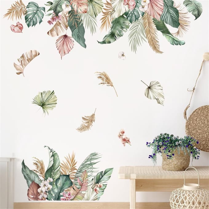 Dailygoods - Boho Tropisch Blad Muurstickers voor Wanddecoratie