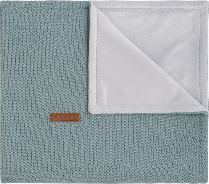 Gebreide ledikantdeken soft - Baby deken Classic - Stonegreen