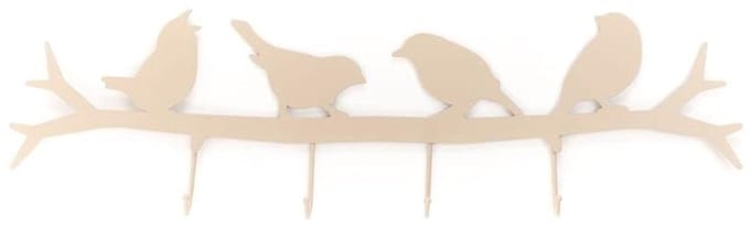 Wandgarderobe beige PAJaros met 4 haken