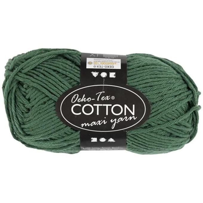 Creativ Company - Cotton yarn Size 8/8 L: 80-85 M Dark green - 50gr.