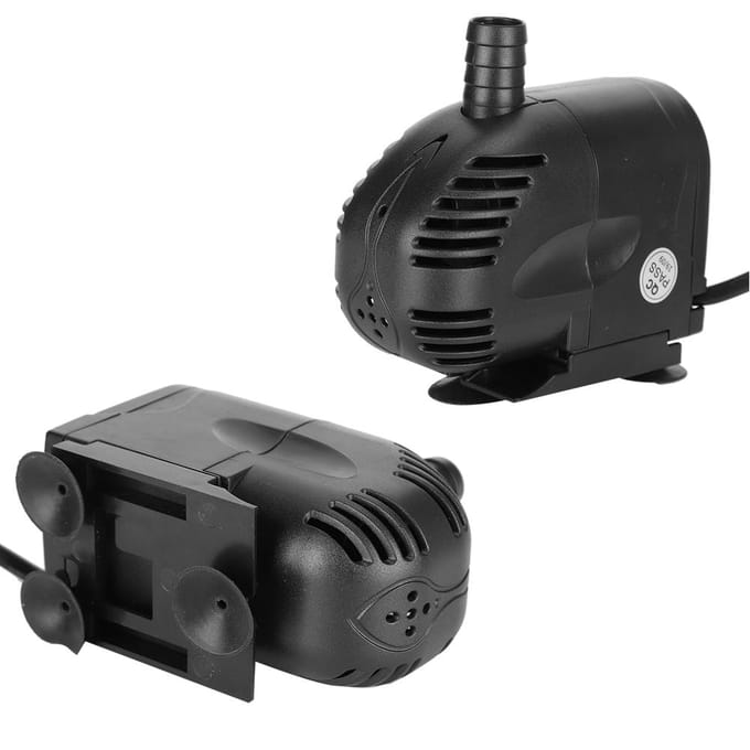 12W Dompelwaterpomp Aquarium Bodemafzuiging Aquarium Filtratiepomp black