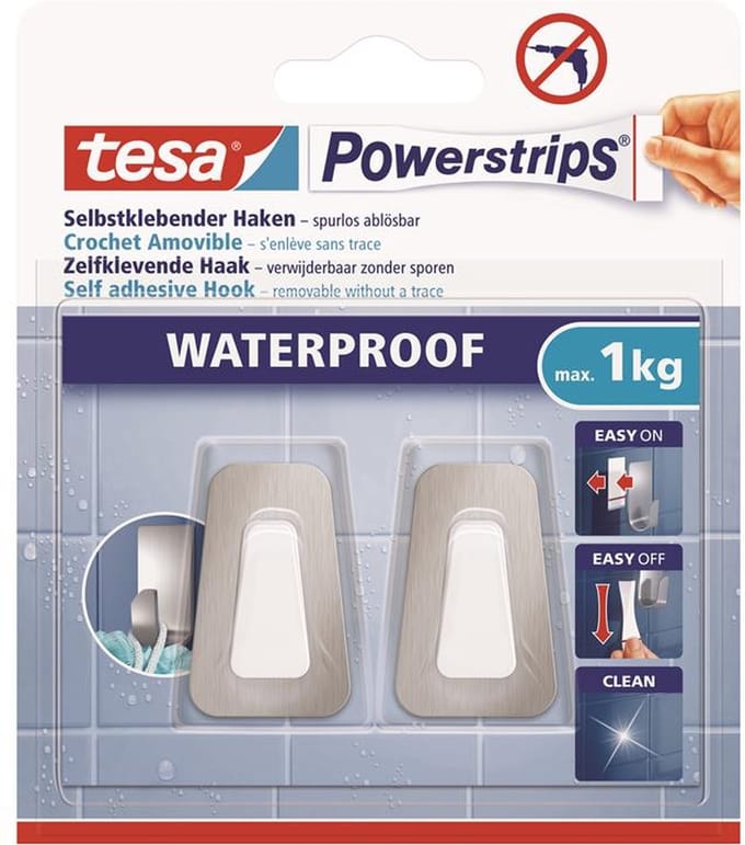 tesa POWERSTRIPS® WATERPROOF Haken S metaal-kunststof