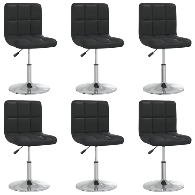 vidaXL - Eetkamerstoelen - 6 - st - kunstleer - zwart