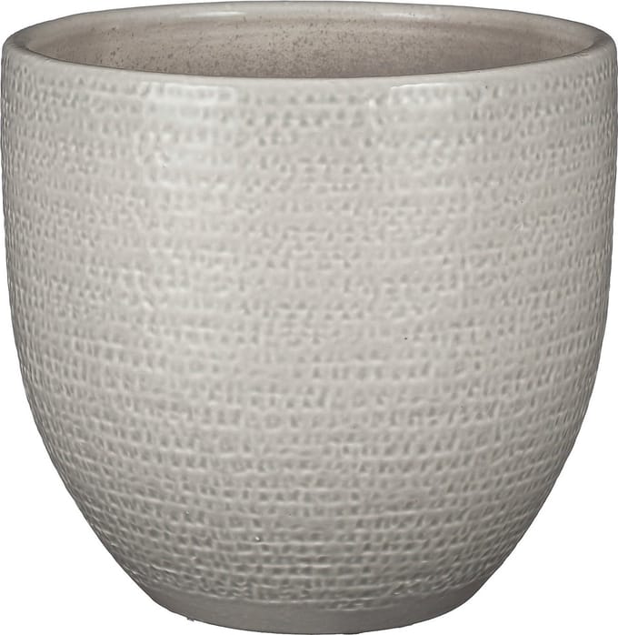 Mica Decorations Plantenpot/bloempot - terracotta - lichtgrijs flakes relief- D24/H22 cm