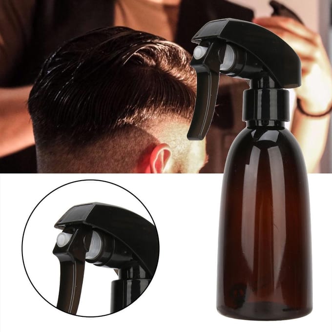 Lege Sprayfles Zachte Slang Fijne Nevel 200 ml Herbruikbare Container voor Kappers KapperszaakSpray black