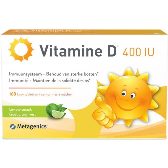Metagenics Vitamine D 400Iu Limoensmaak 168 kauwtabletten