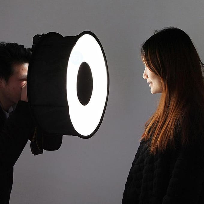 Universele Ronde Opvouwbare Diffuser Softbox Shoot Macro Flitslicht Lamp Kap black