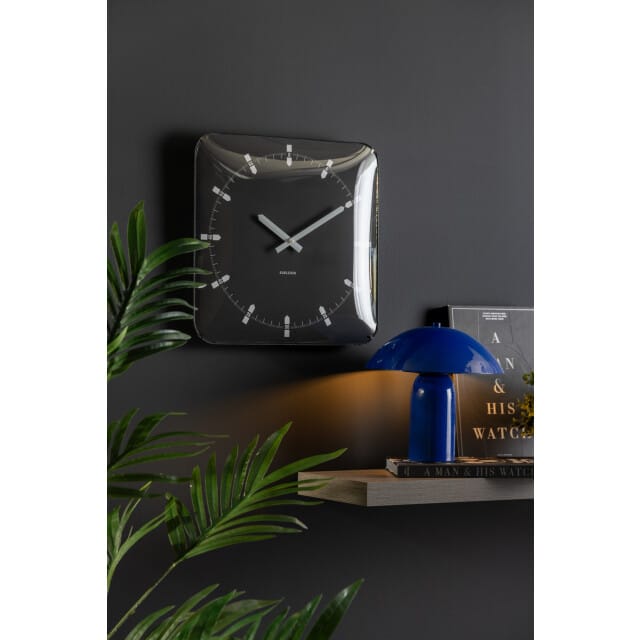 Karlsson - Wandklok Sucinto Dome Vierkant - Zwart