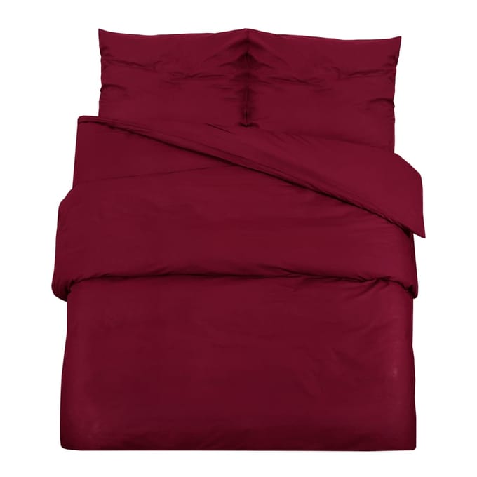 vidaXL - Dekbedovertrekset - 140x200 - cm - katoen - bordeauxrood