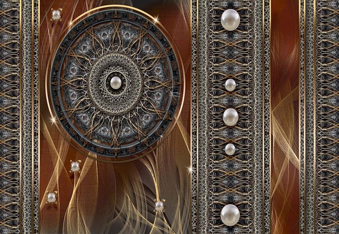 Fotobehang Luxury Abstract Pattern Spheres | XXL - 312cm x 219cm | 130g/m2 Vlies