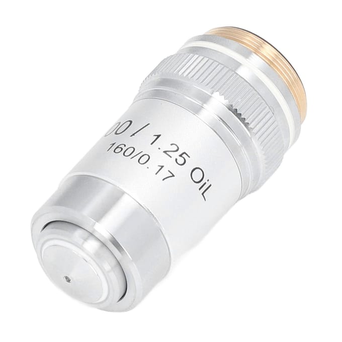 Achromatisch Objectief Messing Verchroomd 100X Hoge Vergroting Microscooplens Interface 20,2 mm