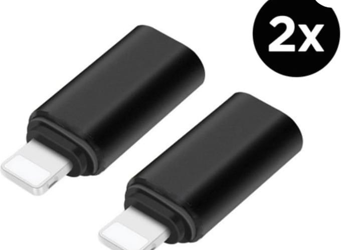 Lightning naar USB C - USB C naar 8pin converter - USB C HUB - Verloop - 2 pack