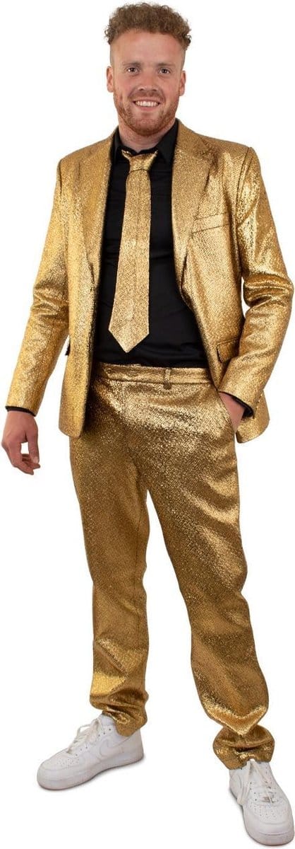 Gouden kostuum metallic 3-delig - Maat 54