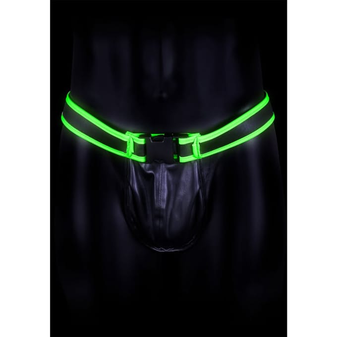Shots - Ouch! Jockstrap met Gesp - S/M neon green/black S/M