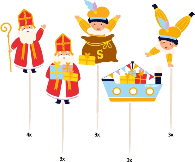 Cocktail Prikkers Sinterklaas Cartoon Vigo (16st)