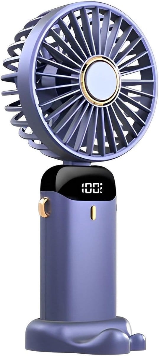 USB Bureauventilator - Draagbare Kleine Ventilator - Persoonlijke Koeling - 5 Windsnelheden - 18.8x9x4.65 cm - Violet