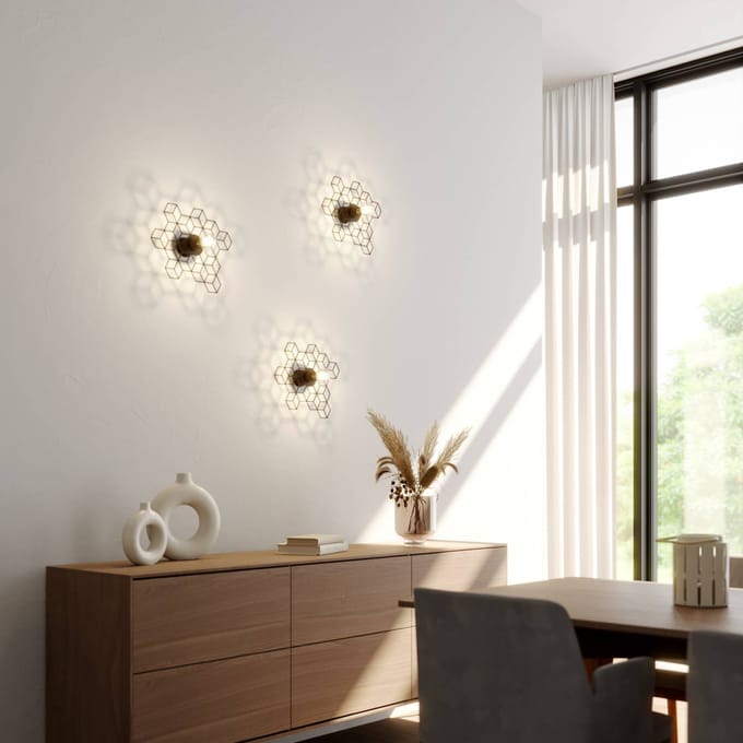 Lucande - Wandlamp design - 1licht - ijzer - H: 30.1 cm - E27 - zwart