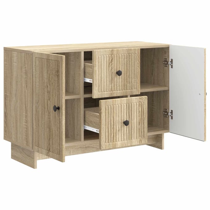 vidaXL - Dressoir - met - lade - Sonoma - Eiken - 89 - x - 34,5 - x - 60 - cm - Bewerkt - hout