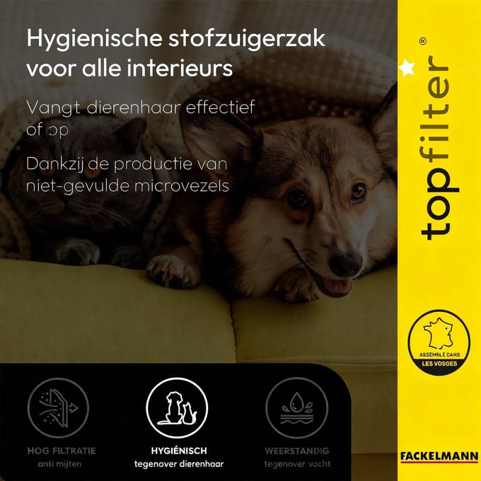 Set van 4 universele stofzuigerzakken TopFilter Premium