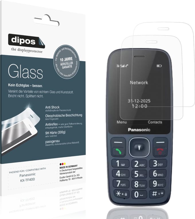 dipos – 2x Matte Pantserfolie geschikt voor Panasonic KX-TF400 | 9H Screenprotector