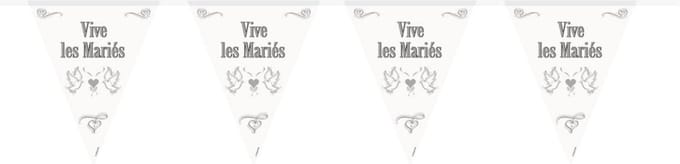 Vlaggenlijn huwelijk Vive les Mariés