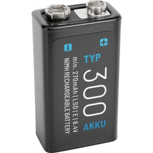 Absina Oplaadbare 9V batterij (blok) Absina 300 NiMH 8.4 V 270 mAh 1 stuk(s)