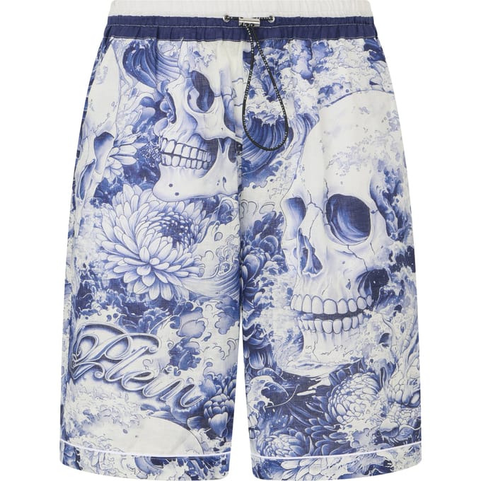 Linen Bowling Shorts All-Over Ceramic