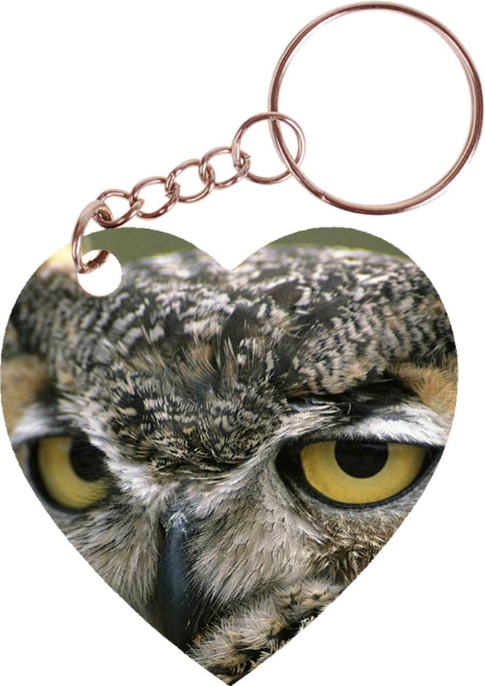 Sleutelhanger hartje 5x5cm - Close up - Oehoe - Uil